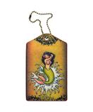 Tattoo mermaid print faux/vegan leather luggage tag