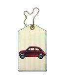 Retro Fiat car faux/vegan leather luggage tag