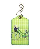 Retro bicycle faux/vegan leather luggage tag