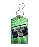 Retro boombox faux/vegan leather luggage tag