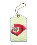 Retro telephane faux/vegan leather luggage tag