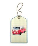Retro Volkswagen bus faux/vegan leather luggage tag