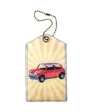 Retro Beetle car faux/vegan leather luggage tag