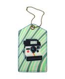 Retro Polaroid instant camera faux/vegan leather luggage tag