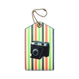 Retro camera faux/vegan leather luggage tag