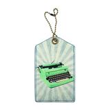 Retro typewriter faux/vegan leather luggage tag