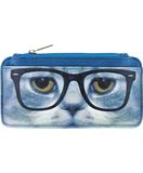 Cat with eye glasses vegan leather card holder - Mlavi
 - 1