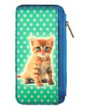 Green eye kitten vegan leather card holder - Mlavi
 - 1