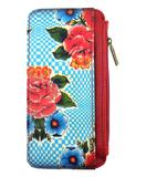 Mexican oilcloth inspired flora pattern printed vegan leather card holder BH-EX012