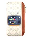 Retro TV vegan leather cardholder