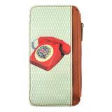 Retro rotary dialphone vegan leather cardholder