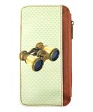 Retro binoculars vegan leather cardholder