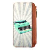 Retro typewriter vegan leather cardholder