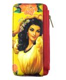 Retro Mexican calendar pinup girl vegan leather card holder BH-MX001