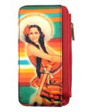Retro Mexican calendar pinup girl vegan leather card holder BH-MX006 - Mlavi vegan leather