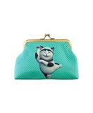 Dancing money money come to me cat faux leather kiss lock frame coin purse - Mlavi
 - 1