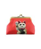 Lucky cat faux leather kiss lock frame coin purse - Mlavi
 - 1