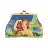 Shop Mlavi's retro pinup gilr style mermaid vegan leather kiss lock frame coin purse. Wholesale available at /3e74ba1b4bacd089a58ff5987796ed8e/mlavi-mermaid-themed-vegan-bag-wallet-accessories-wholesale.html