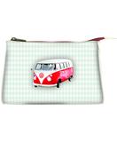 Retro Volkswagen bus faux leather print makeup pouch