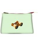 Retro binoculars faux leather print makeup pouch