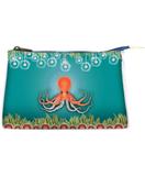 Octopus faux leather print makeup pouch