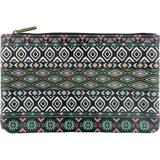 Aztec print vegan faux leather medium flat makeup pouch
