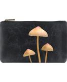 Mushroom print faux leather medium / flat makeup pouch