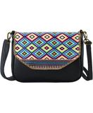 Valentina Mexican print faux leather cross body bag/clutch