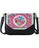 Sara Mexican oilcloth inspired floral print faux leather cross body bag/clutch