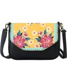 Noa Mexican oilcloth inspired floral print faux leather cross body bag/clutch