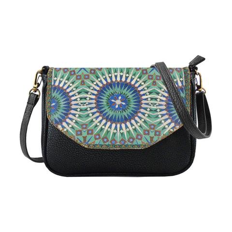Imane Moroccan print faux leather cross body seattle bag