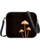 Mushroom print faux leather cross body bag / toiletry bag