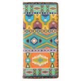 Aztec print vegan faux leather large flat wallet