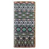Aztec tribal pattern print faux leather wallet