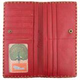 Aztec print vegan faux leather large flat wallet