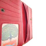 Aztec print vegan faux leather large flat wallet