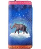 Whimsical elephant print faux leather large wristlet zipper wallet - Mlavi
 - 1