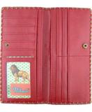 Mexican oilcloth inspired flora pattern vegan leather large wallet