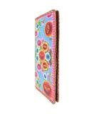 Mexican oilcloth inspired flora pattern vegan leather large wallet