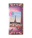Vintage looking faux leather Paris Eiffel Tower print wallet
