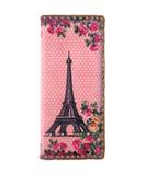 Vintage looking faux leather Paris Eiffel Tower print wallet