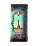 Vintage looking faux leather Paris Eiffel Tower print wallet