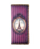 Vintage looking faux leather Paris Eiffel Tower print wallet