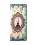 Vintage looking faux leather Paris Eiffel Tower print wallet
