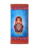 Nesting doll Ukraine print faux leather large flat wallet