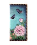 Vintage style peony flower print vegan leather wallet - Mlavi
 - 1