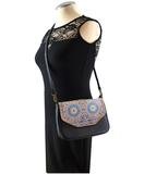 Imane Moroccan print faux leather cross body seattle bag