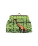 Giraffe kiss lock frame faux leather coin purse