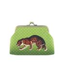 Leopard kiss lock frame faux leather coin purse - Mlavi vegan leather