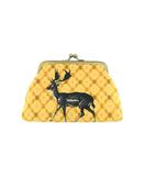 Deer kiss lock frame faux leather coin purse